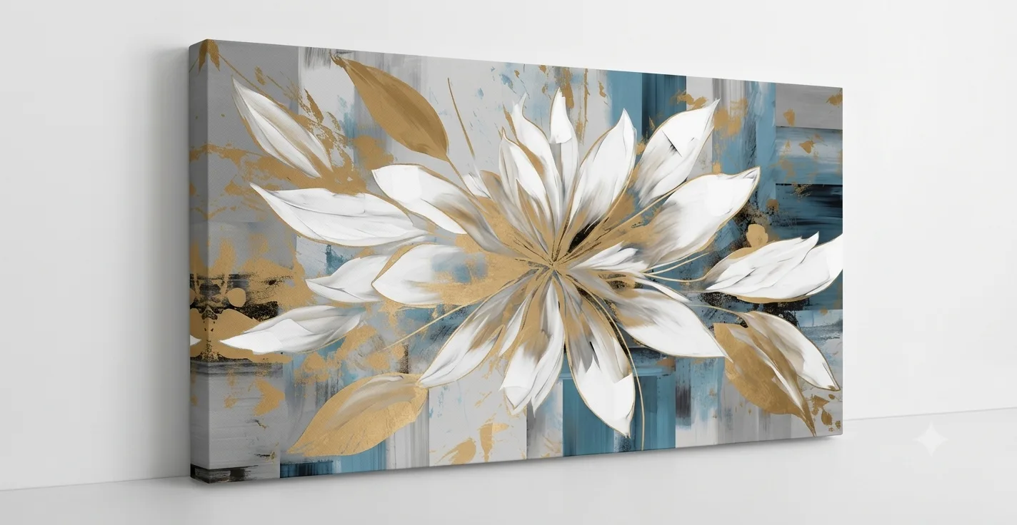 Fleurs Bleu et doré