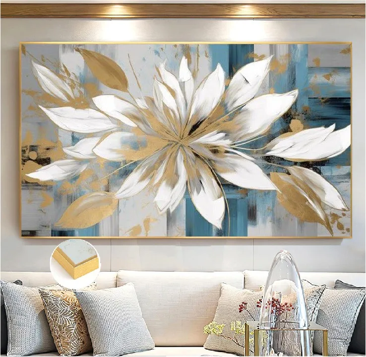 Fleurs Bleu et doré