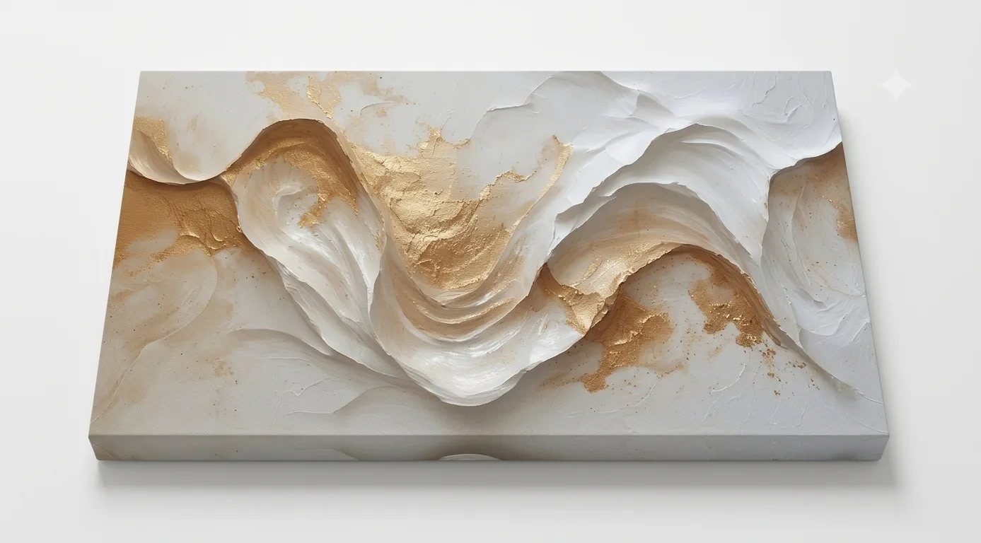 Abstrait Blanc Doré et orange