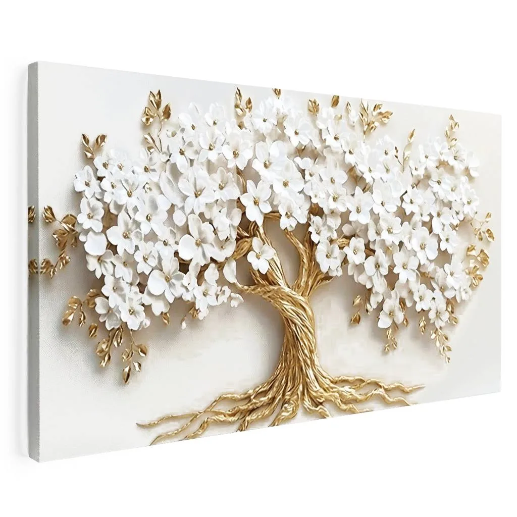 Arbre Doré et blanc