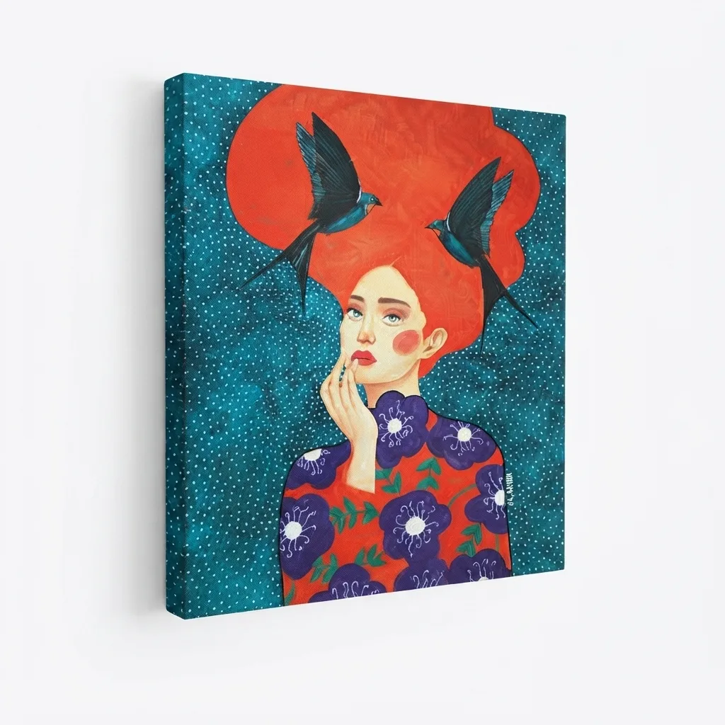 Rêverie aux Oiseaux et Cheveux de Feu