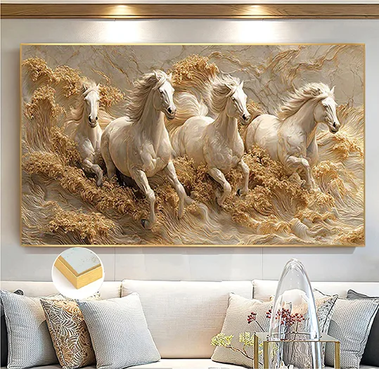 Chevaux Beige Marbre Doré