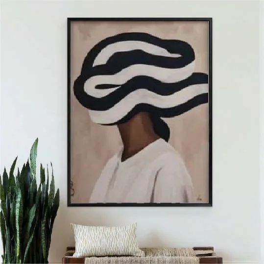 Coiffe Graphique en Noir et Blanc