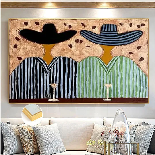 Comptoir à Rayures et Chapeaux Larges