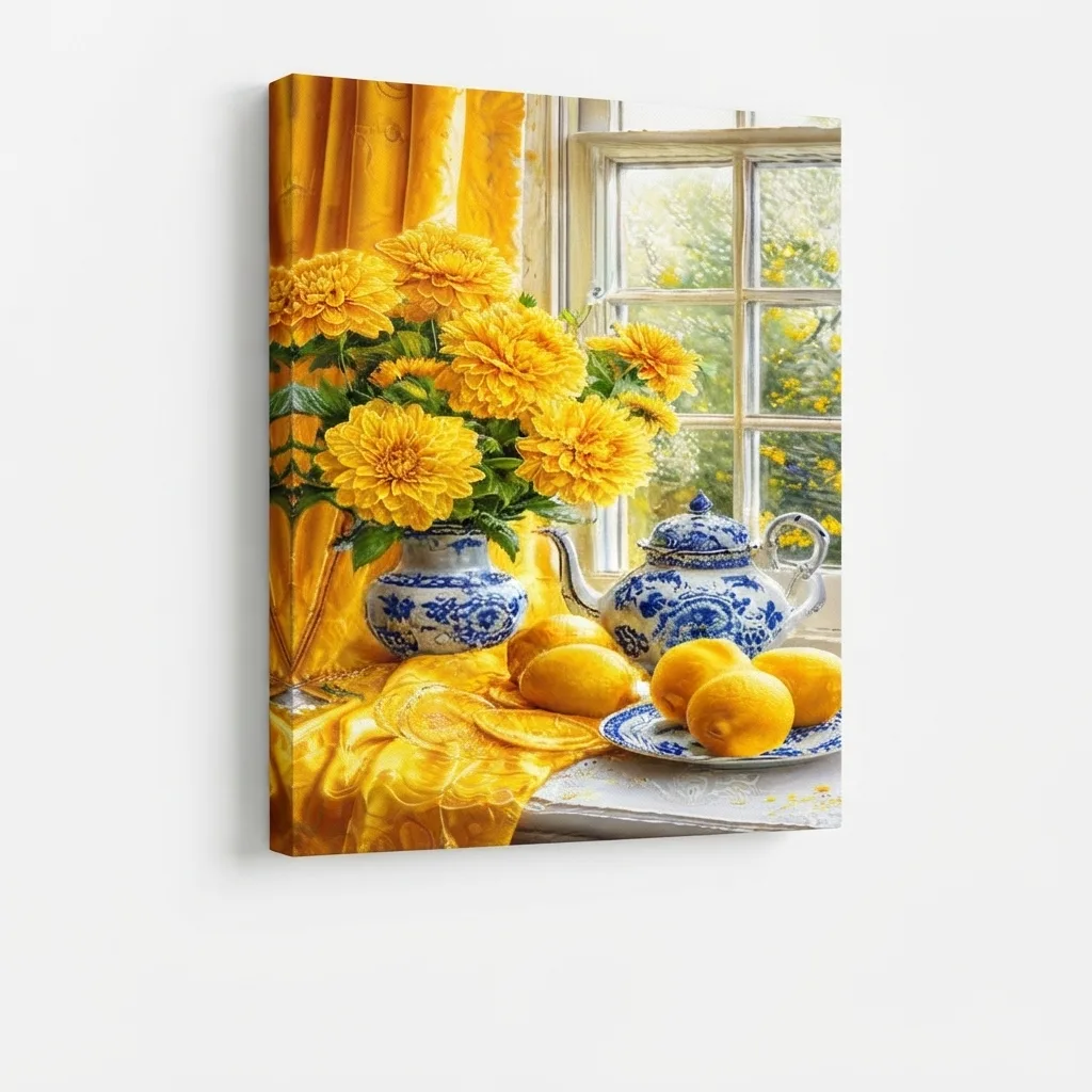 Douceur Jaune et Porcelaine Bleu