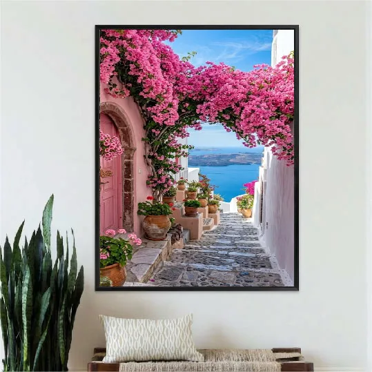 Escalier Fleuri vers la Mer Égée