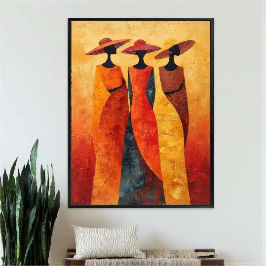 Trio aux Chapeaux Flamboyants